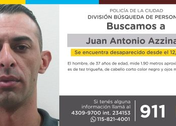 La Policía de la Ciudad solicita colaboración en la búsqueda de Juan Antonio Azzinaro
