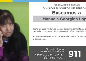 La Policía de la Ciudad solicita colaboración en la búsqueda de Manuela Georgina López