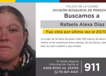 La Policía de la Ciudad solicita colaboración en la búsqueda de Rafaela Alexa Díaz