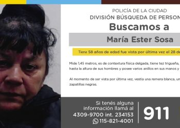 La Policía de la Ciudad solicita colaboración en la búsqueda de María Ester Sosa