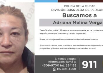 La Policía de la Ciudad solicita colaboración en la búsqueda de Adriana Melina Vergara