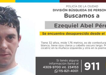 La Policía de la Ciudad solicita colaboración en la búsqueda de Ezequiel Abel Pérez