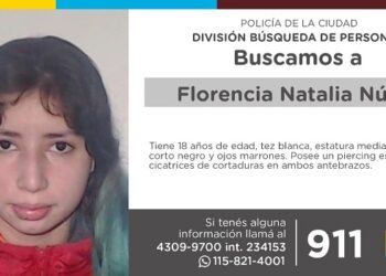 La Policía de la Ciudad solicita colaboración en la búsqueda de Florencia Natalia Núñez