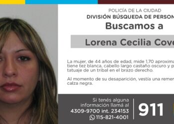 La Policía de la Ciudad solicita colaboración en la búsqueda de Lorena Cecilia Covelli