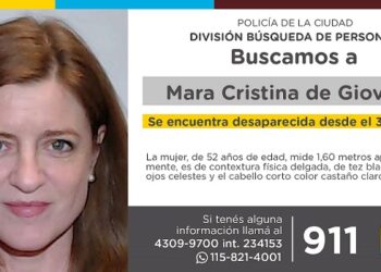 La Policía de la Ciudad solicita colaboración en la búsqueda de Mara Cristina de Giovanni