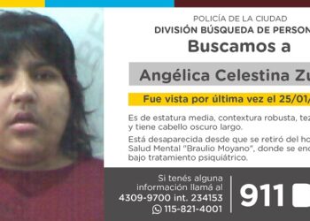 La Policía de la Ciudad solicita colaboración en la búsqueda de Angélica Celestina Zurita