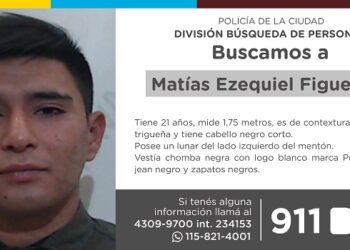 La Policía de la Ciudad solicita colaboración en la búsqueda de Matías Ezequiel Figueredo