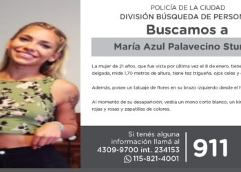 La Policía de la Ciudad solicita colaboración en la búsqueda de María Azul Palavecino Sturlese