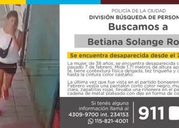 La Policía de la Ciudad solicita colaboración en la búsqueda de Betiana Solange Rossi