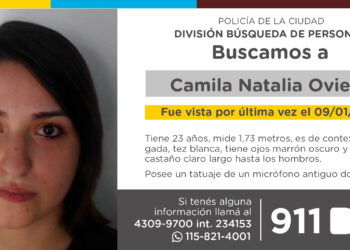 La Policía de la Ciudad solicita colaboración en la búsqueda de Camila Natalia Oviedo