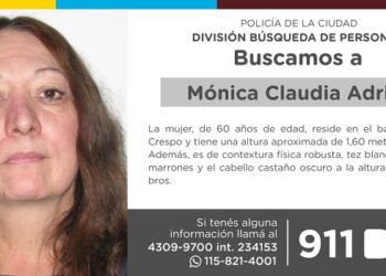 La Policía de la Ciudad solicita colaboración en la búsqueda de Mónica Claudia Adrián
