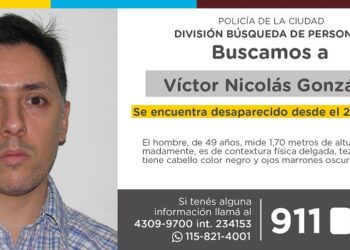 La Policía de la Ciudad solicita colaboración en la búsqueda de Víctor Nicolás González
