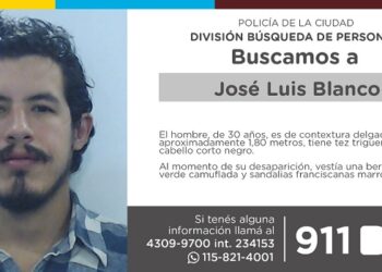 La Policía de la Ciudad solicita colaboración en la búsqueda de José Luis Blanco