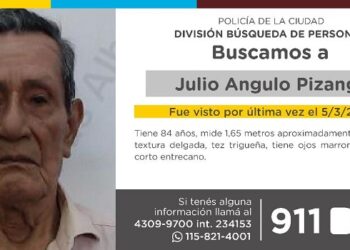 La Policía de la Ciudad solicita colaboración en la búsqueda de Julio Angulo Pizango