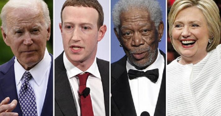 Biden, Zuckerberg y Morgan Freeman están en la lista negra