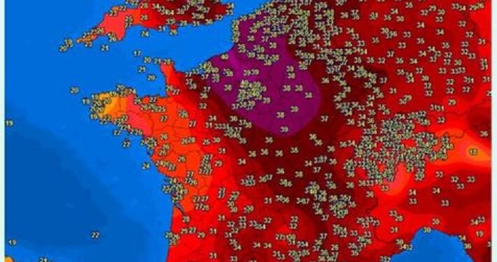 El calor tórrido alcanza al este de Francia