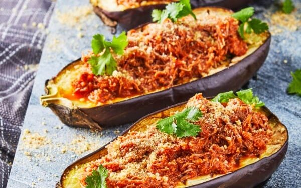 Berenjenas rellenas de carne picada