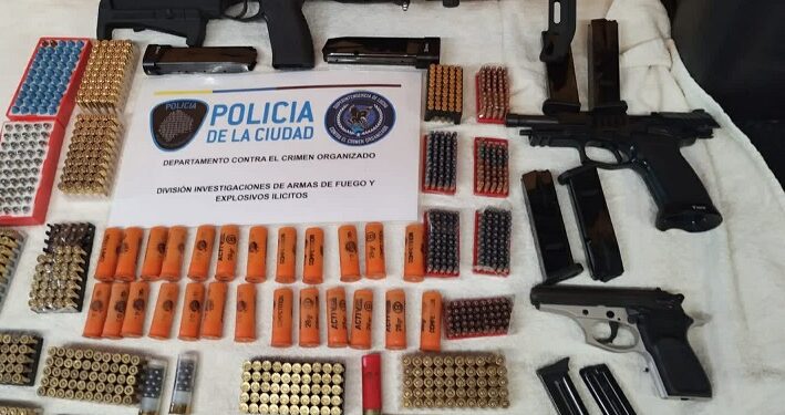 Rescatan trece perros y secuestran arsenal en casa de detenido tras un choque