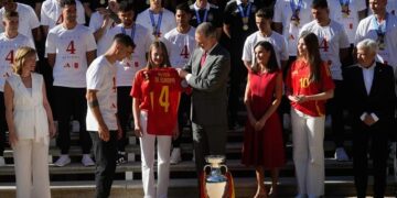 El Rey Felipe VI recibió a la selección española tras la conquista de la Eurocopa