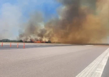 Incendio en los pastizales del Aeropuerto de Ezeiza: los bomberos contuvieron el fuego y los vuelos no fueron afectados
