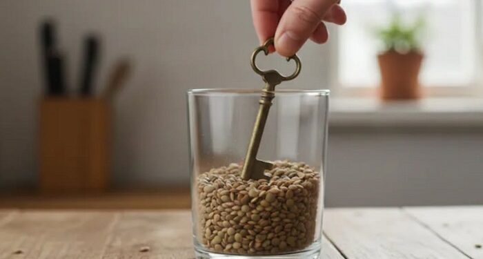 Crece la costumbre de colocar una llave dentro de un vaso con lentejas ¿Para qué sirve?
