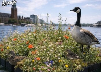 Dinamarca creó islas flotantes con flores para dar más espacio a la naturaleza